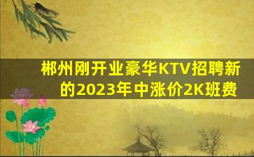 郴州刚开业豪华KTV招聘新的2023年中涨价2K班费